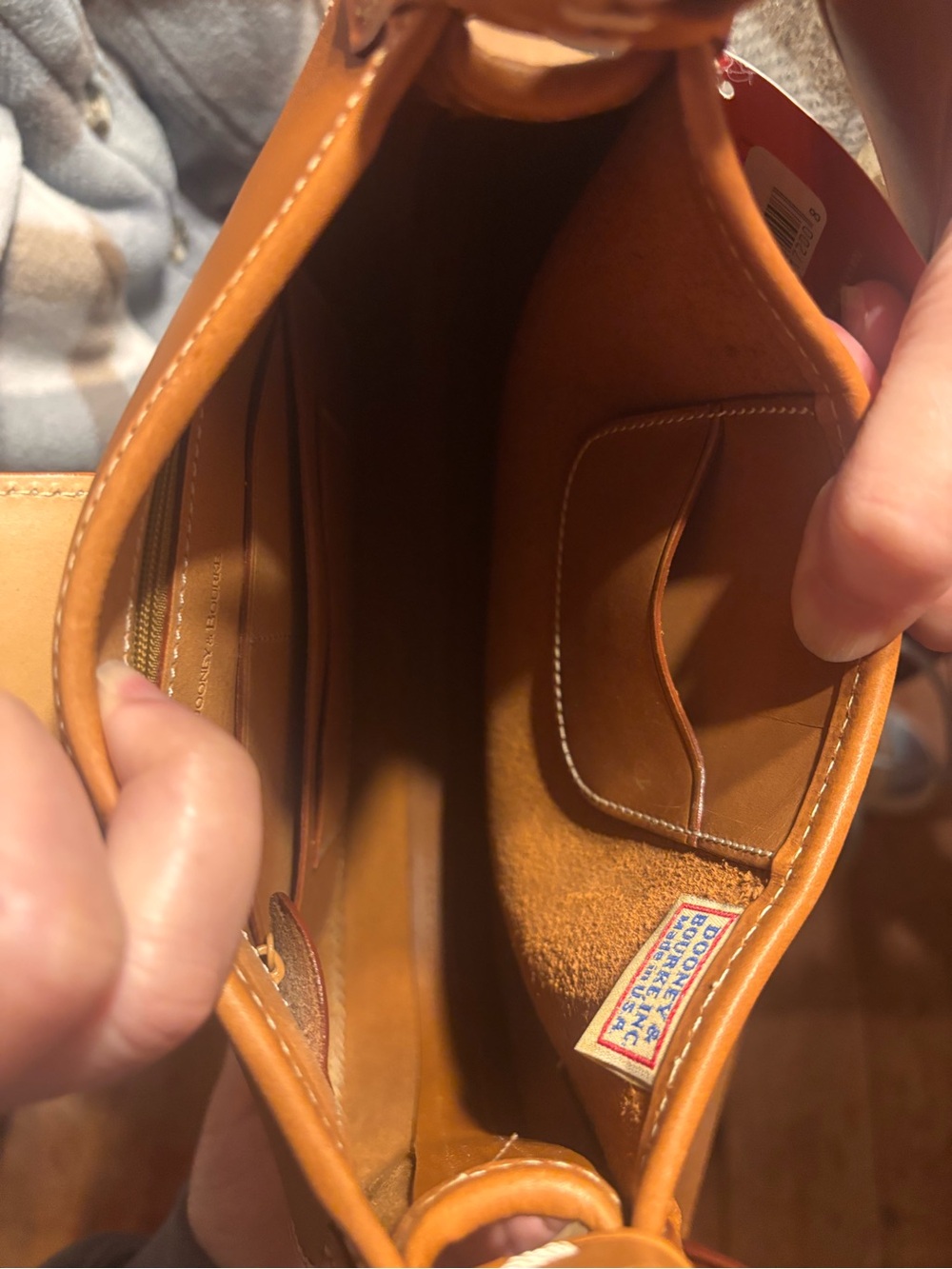 Dooney & Bourke Cognac Leather Shoulder Bag - Picture 4 of 7